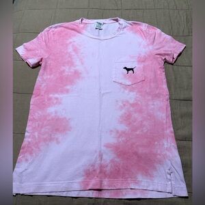 Vintage PINK Victoria's Secret Red Pink Tye Dye Pocket Tee, Size XS